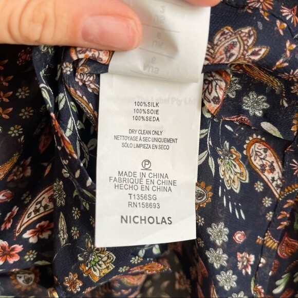 Nicholas floral silk blouse size 2 NWT - Picture 5 of 10